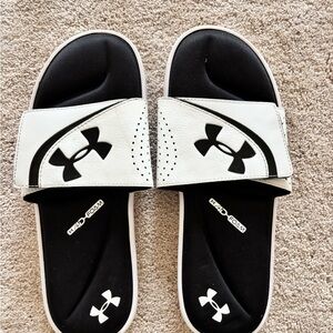 Under Armour Black & White Slide Sandals